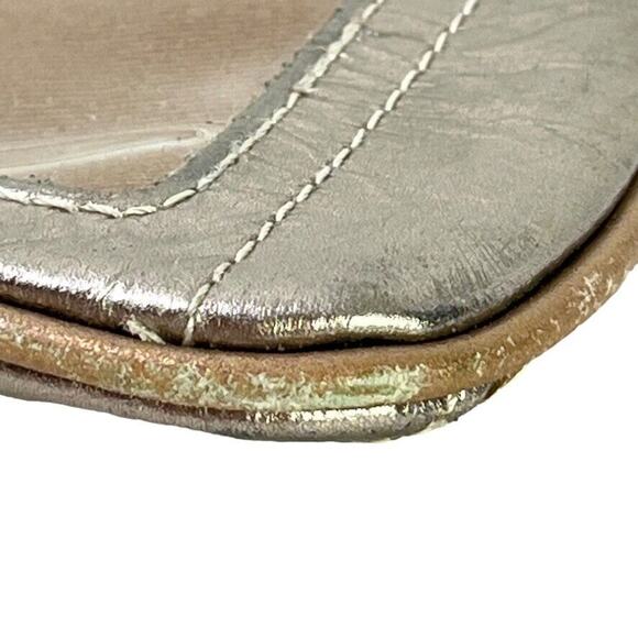 Fossil Womens Metallic Leather Coin Purse ID Holder Small Wallet Key Chain Bag - Picture 11 of 16